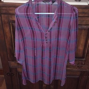 Plaid blouse top